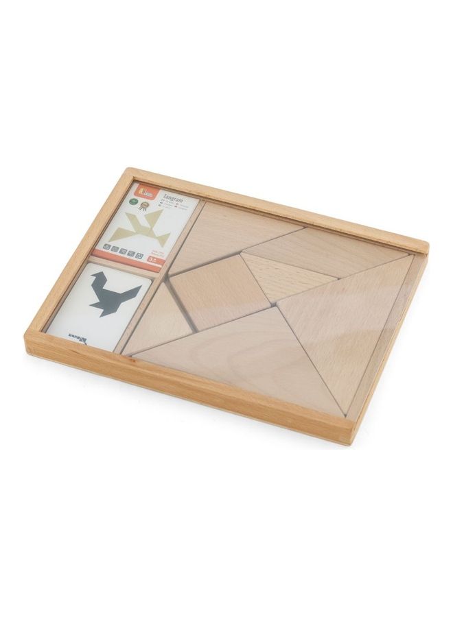 Viga Wooden Tangram Puzzle Set Brainteaser Educational Children's Kids Toy Game - Image 2