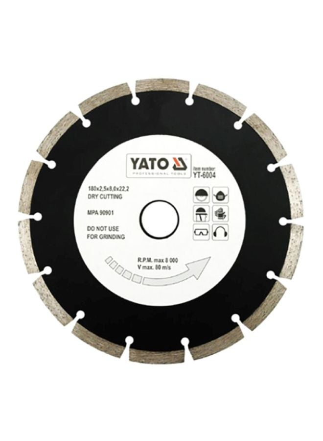 Yato Diamond Blade Segmented-HS 180x2.5x22.2mm YT-6004 Black/Silver