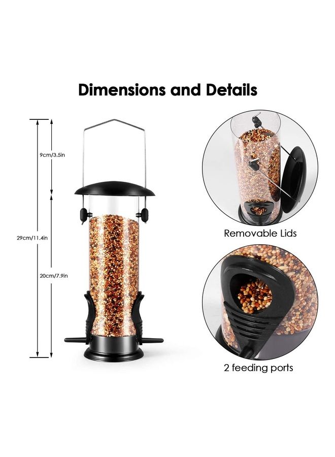 XiuWoo Outside Hanging Bird Feeder Black/Clear - Image 2