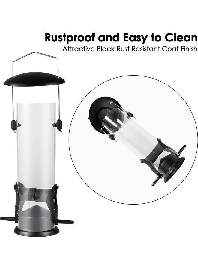XiuWoo Outside Hanging Bird Feeder Black/Clear - Image 3
