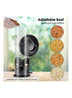 XiuWoo Outside Hanging Bird Feeder Black/Clear  - Image 5