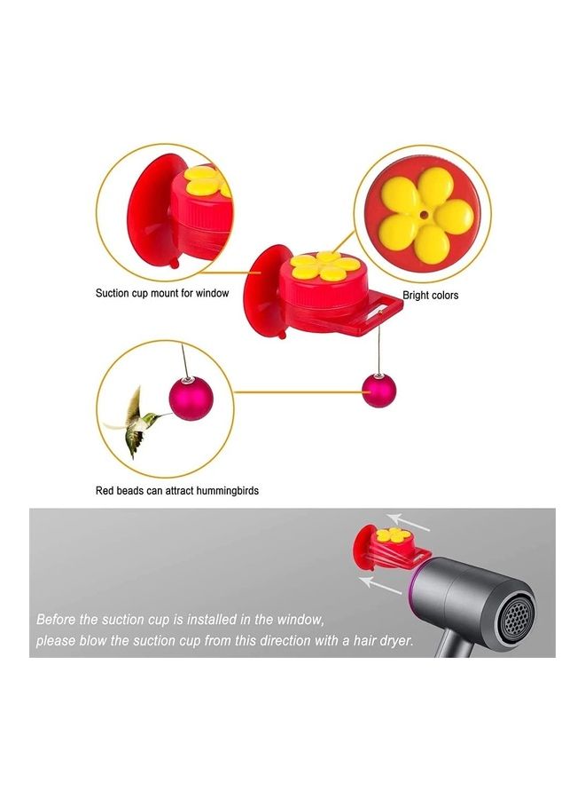 XiuWoo - 4-Piece Hummingbird Feeder with Suction Cup and Stick Multicolour - Image 1