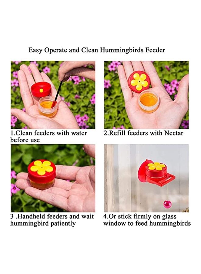 XiuWoo - 4-Piece Hummingbird Feeder with Suction Cup and Stick Multicolour - Image 1