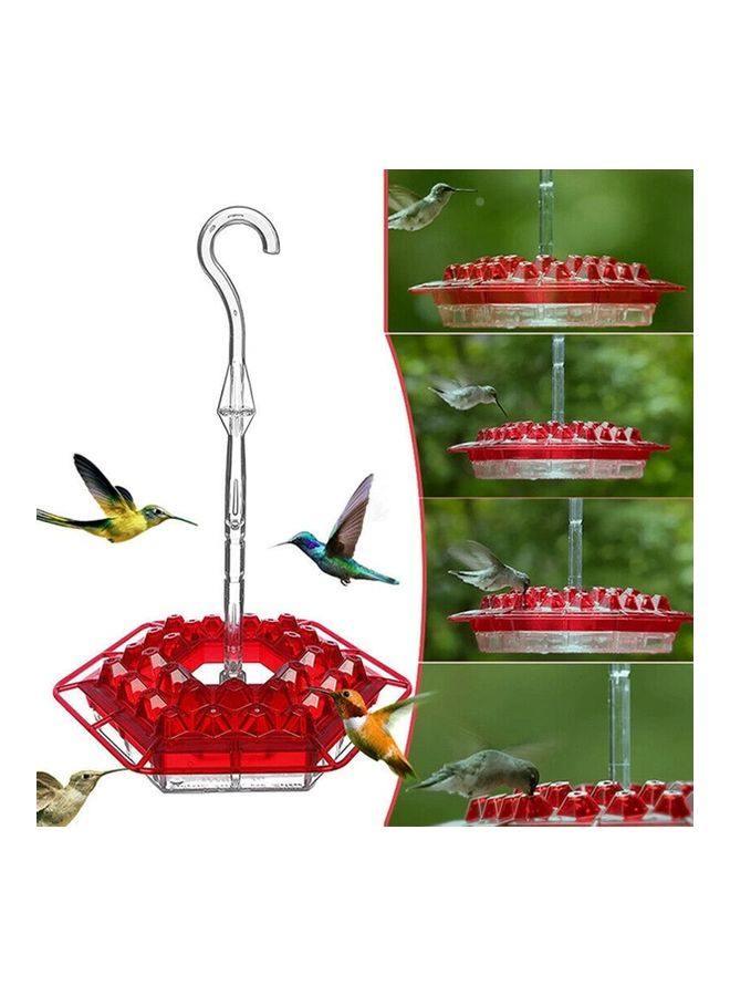 XiuWoo - Hummingbird Feeder with Hanging Hook Red/Clear - Image 1