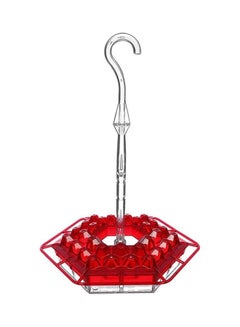 Hummingbird Feeder with Hanging Hook Red/Clear