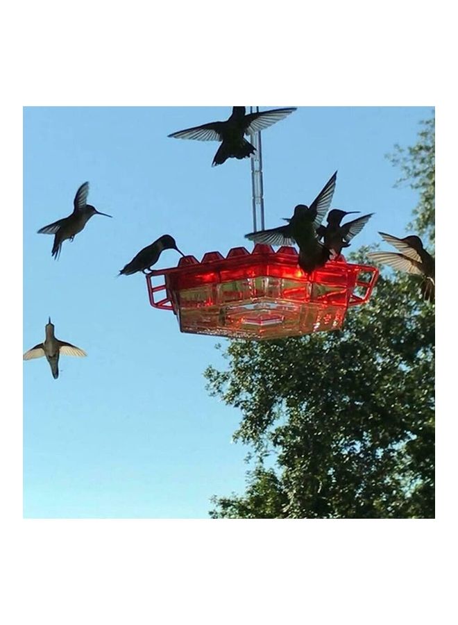 XiuWoo - Hummingbird Feeder with Hanging Hook Red/Clear - Image 1