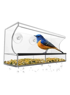 XiuWoo Acrylic Bird Feeder with Seed Tray Clear  - Image 1