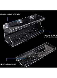 XiuWoo Acrylic Bird Feeder with Seed Tray Clear  - Image 2