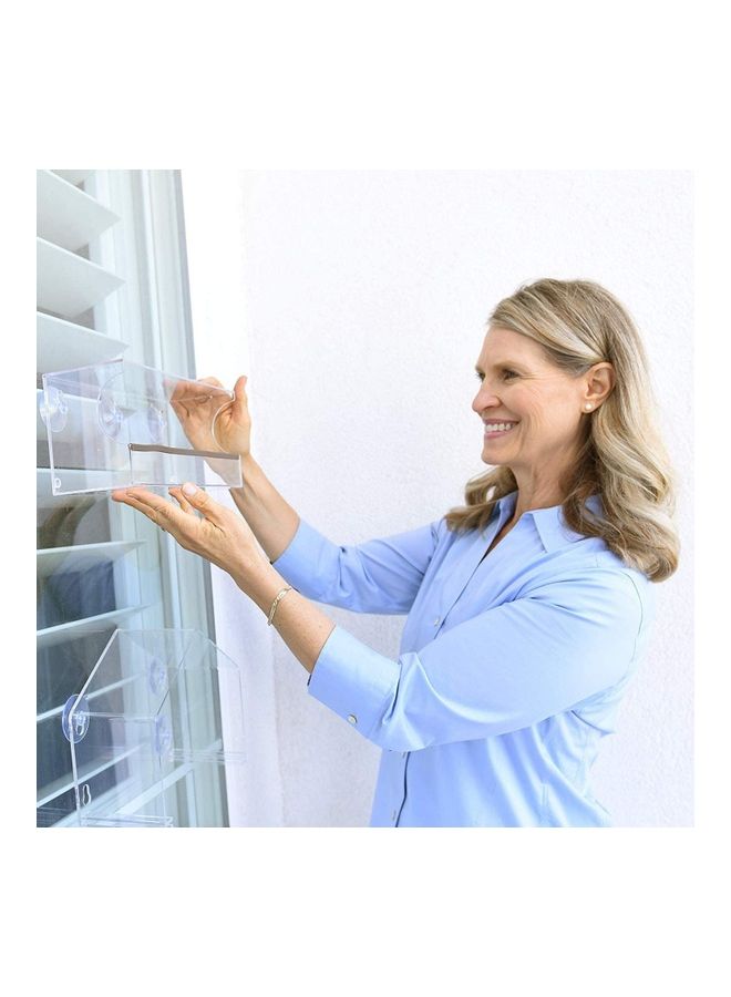 XiuWoo Acrylic Bird Feeder with Seed Tray Clear - Image 5