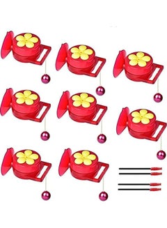 8-Piece Hummingbird Feeder with Suction Cup Multicolour