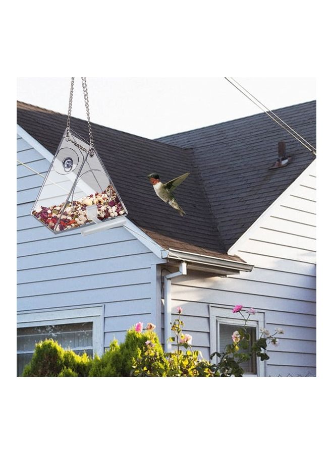 XiuWoo 2-Piece Hummingbird Hanging Feeder Silver/Clear - Image 3