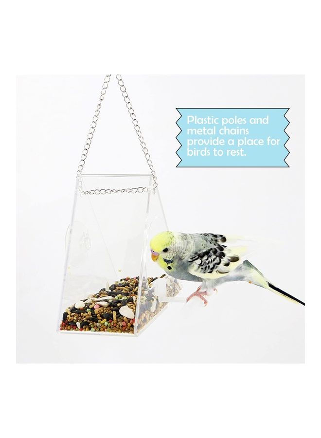 XiuWoo 2-Piece Hummingbird Hanging Feeder Silver/Clear - Image 5