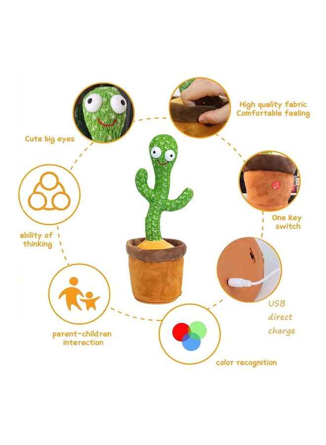 XiuWoo - Dancing Plant Cactus Plush Stuffed Toy With 120 Music Recording Audio And Usb Charging - Image 1