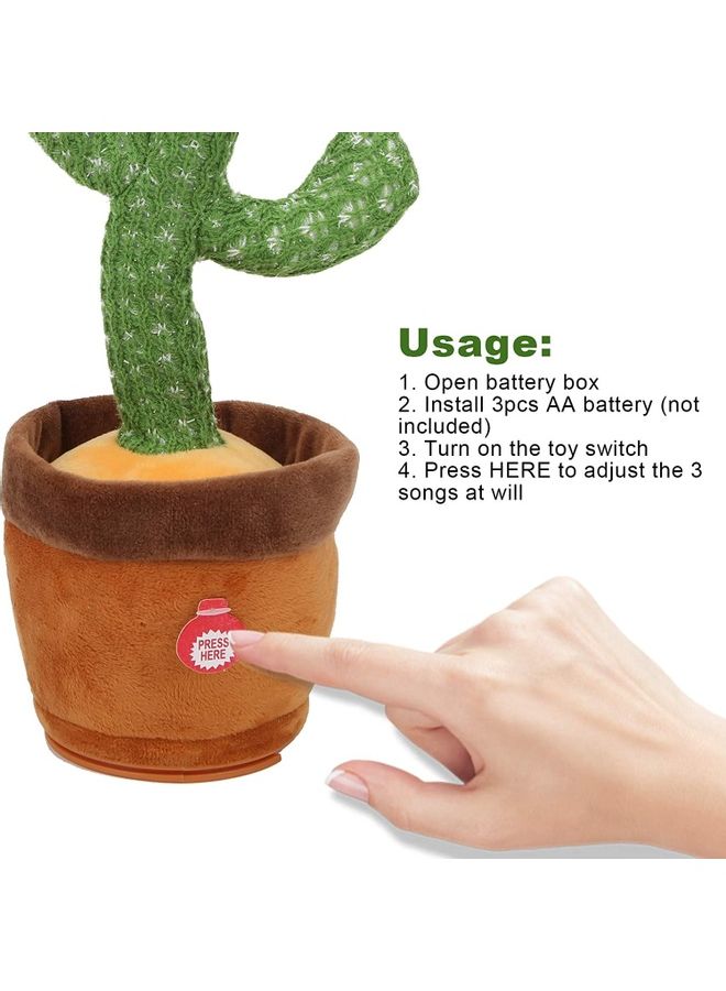 شو وو دمية طرية محشوة بشكل نبات صبار راقص مع موسيقى - Image 3