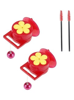 2-Piece Hummingbird Feeder with Suction Cup and Brush Multicolour