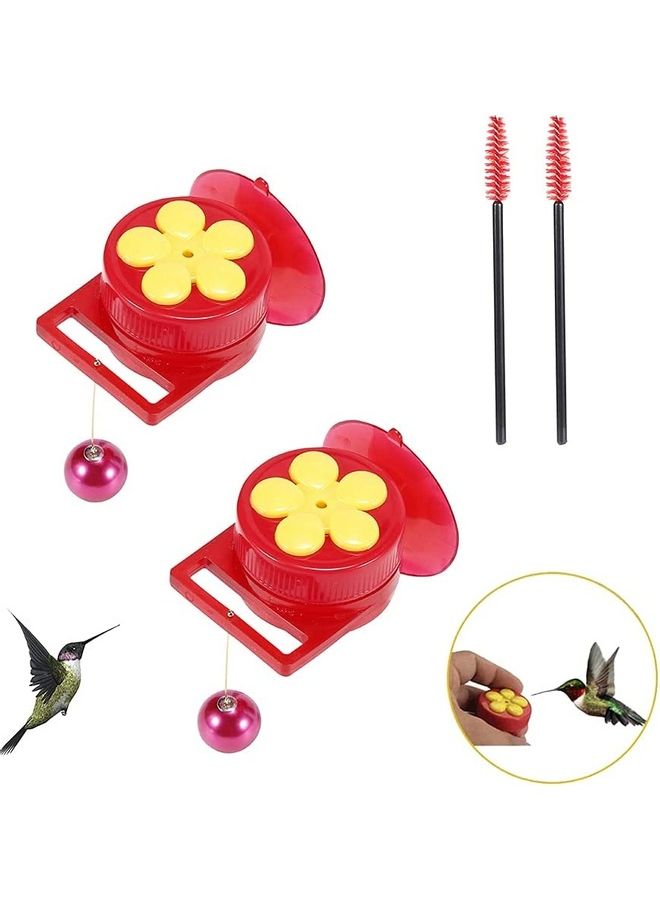 XiuWoo - 2-Piece Hummingbird Feeder with Suction Cup and Brush Multicolour - Image 1