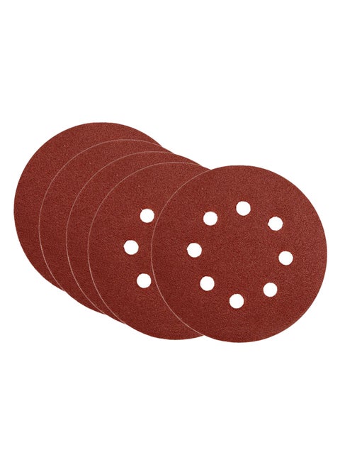 5-Piece Abrasive Disc With Holes C Backing 125mm Grit 36 YT-83450 Brown 125mm