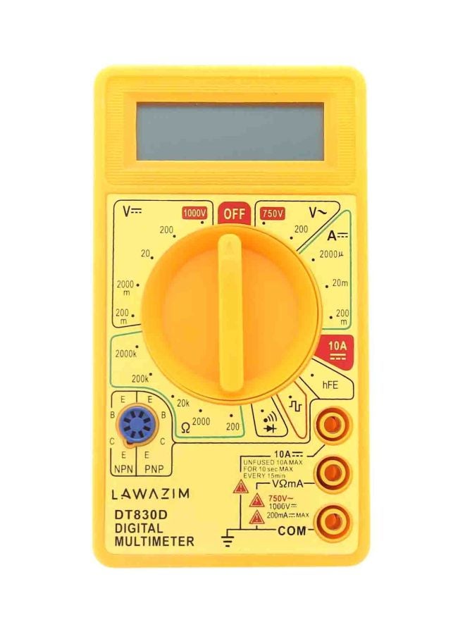 LAWAZIM Digital Multimeter DT-830D Yellow/Red/Grey - Image 1