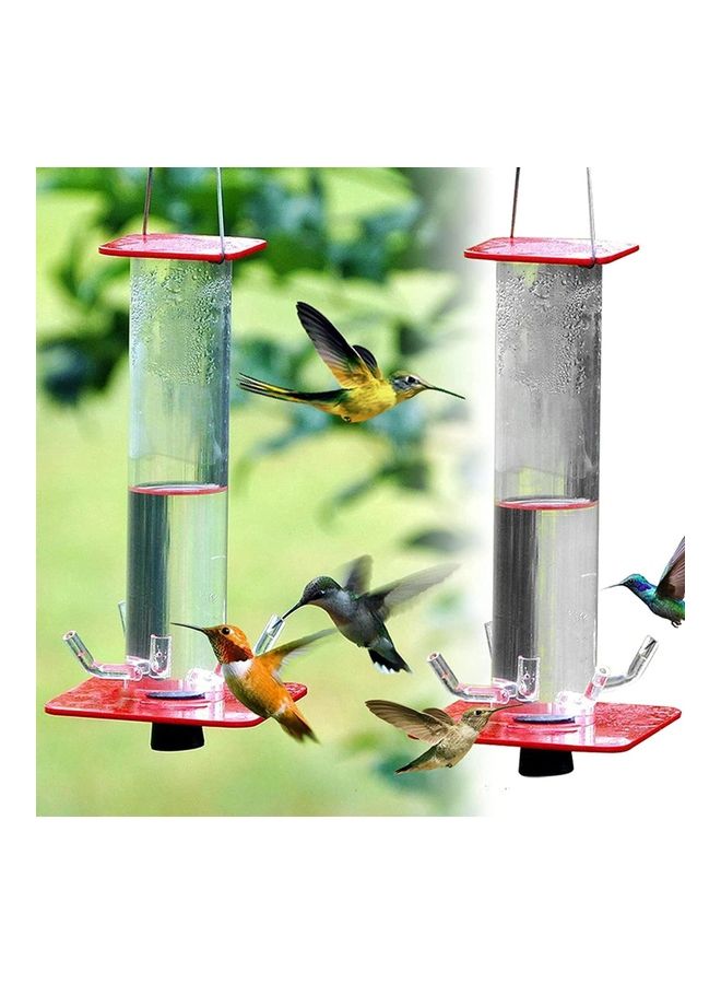 XiuWoo - Large Capacity Hummingbird Hanging Water Dispencer Red/Clear - Image 1