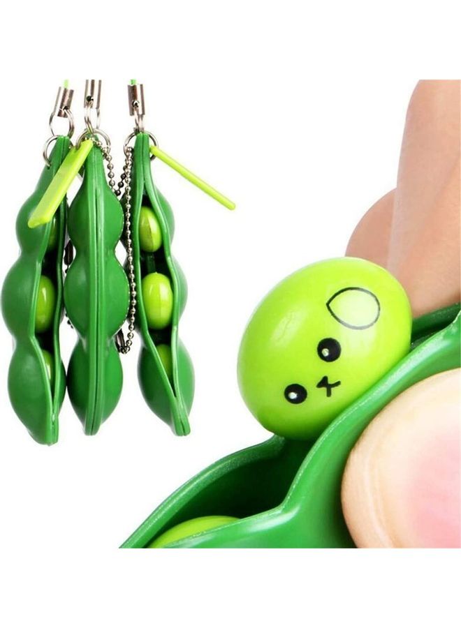 MissTiara - 3 Pcs Squeeze Decompression Pea Pod Keychain Toy 7x2cm - Image 1