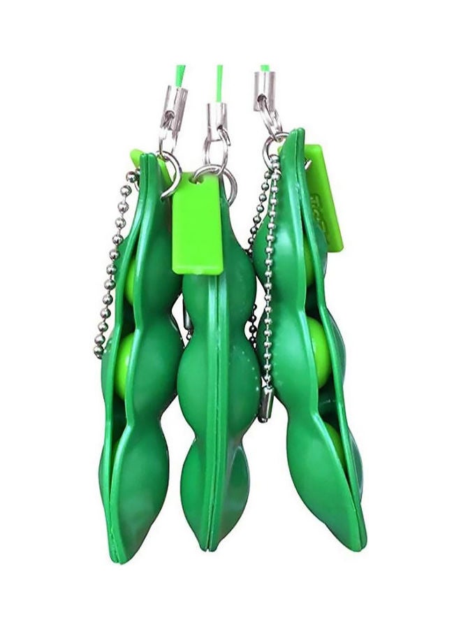 MissTiara - 3 Pcs Squeeze Decompression Pea Pod Keychain Toy 7x2cm - Image 1