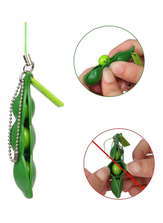 MissTiara - 3 Pcs Squeeze Decompression Pea Pod Keychain Toy 7x2cm - Image 1