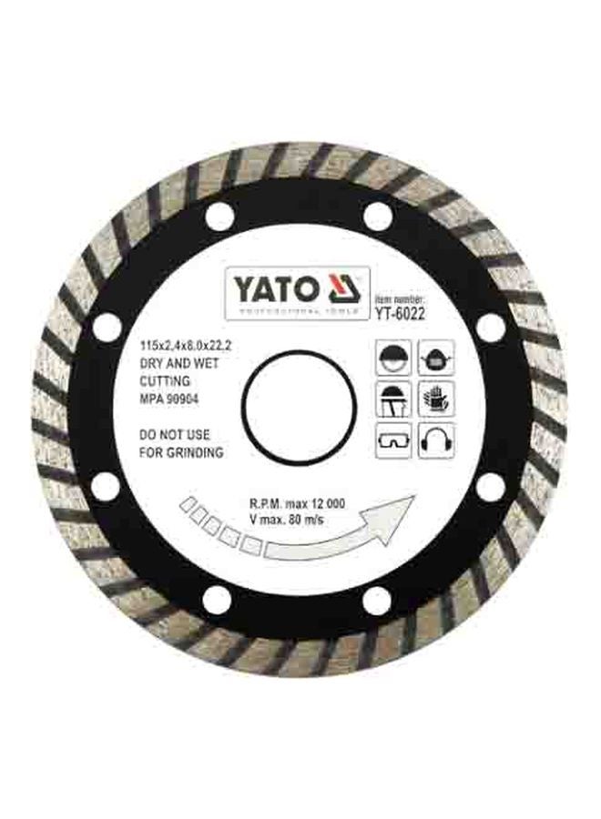 Yato Diamond Blade -InchTurbo-Inch 115x2.4x22.2mm YT-6022 Silver/White/Black  - Image 1