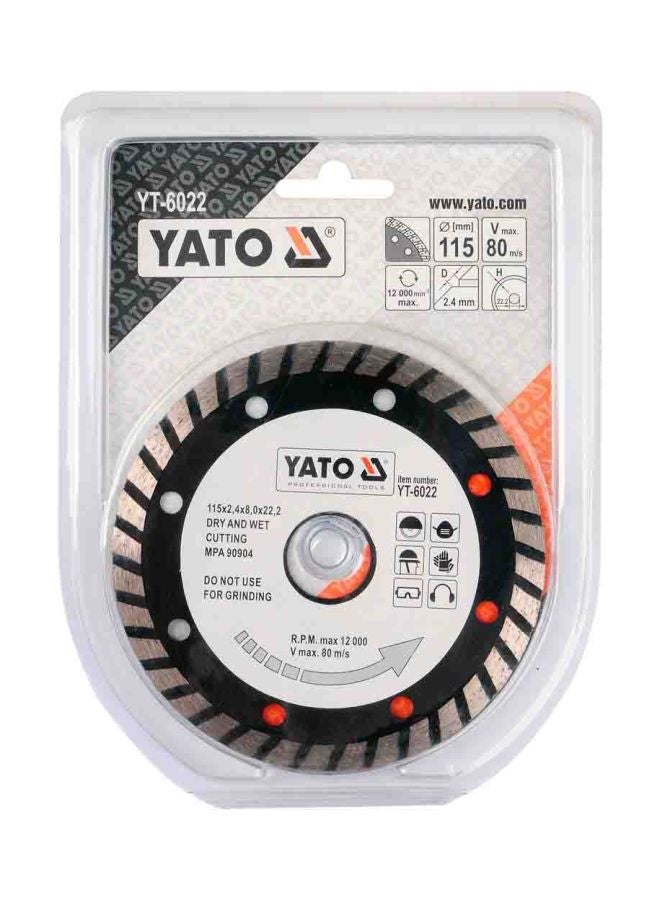 Yato Diamond Blade -InchTurbo-Inch 115x2.4x22.2mm YT-6022 Silver/White/Black  - Image 2
