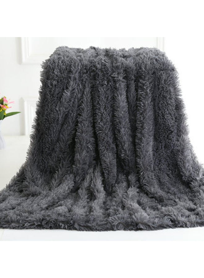 Fur Throw Blanket Cotton Grey 63x51inch  - Image 1