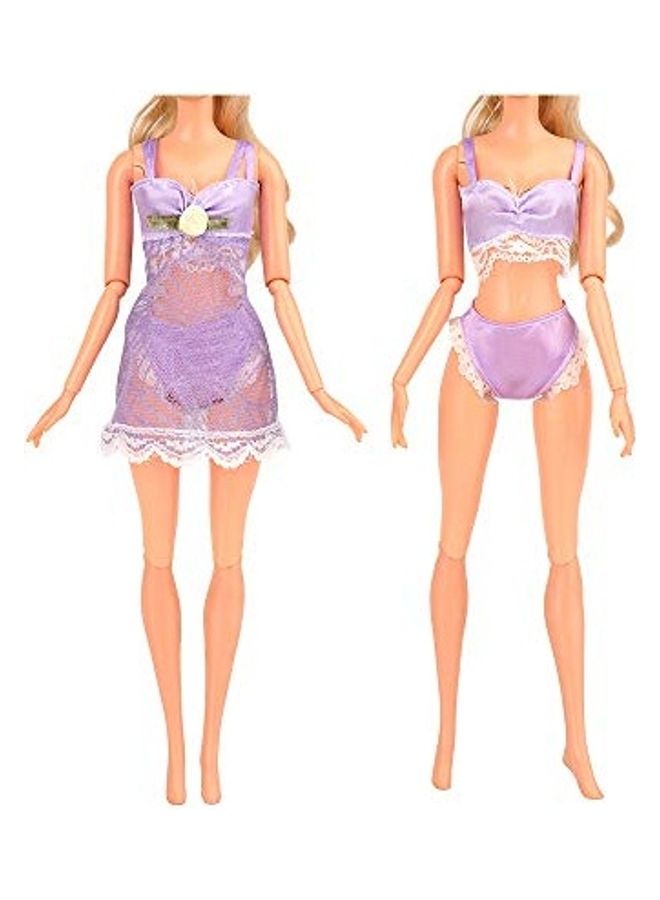 باروا طقم ملابس نوم للدمية مكون من 8 قطع - Image 4