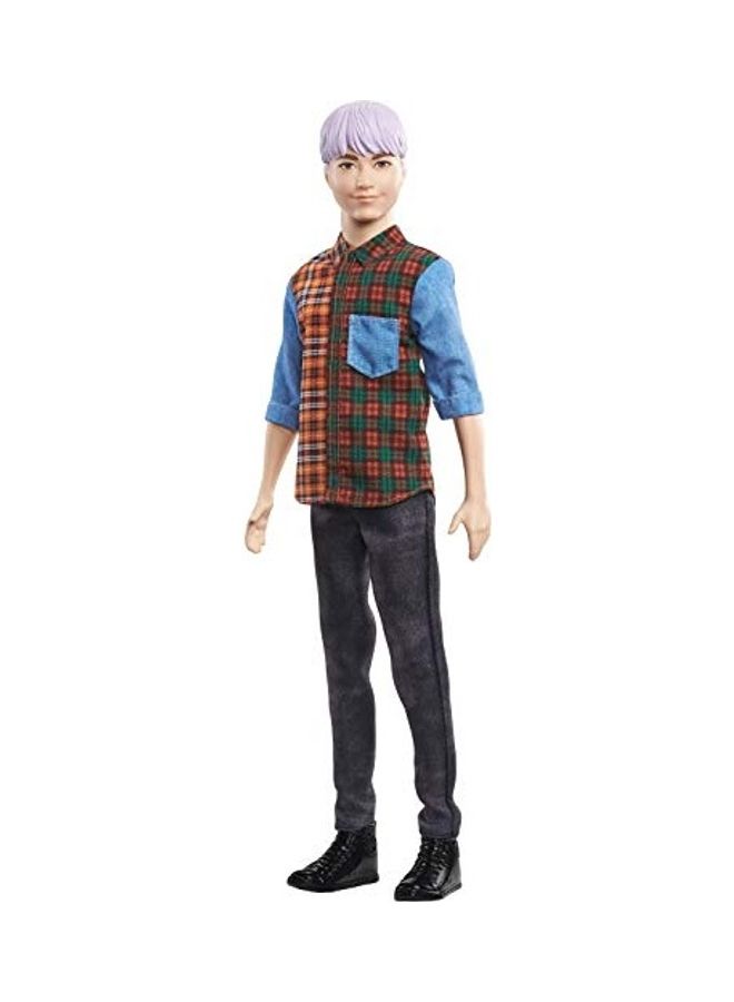 Barbie Ken Fashionistas Doll With Sculpted Purple Hair Wearing 2 x 4 x 12.5inch - Image 1