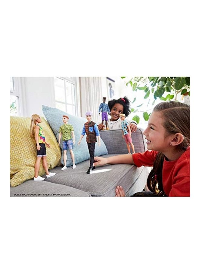 Barbie Ken Fashionistas Doll With Sculpted Purple Hair Wearing 2 x 4 x 12.5inch - Image 4