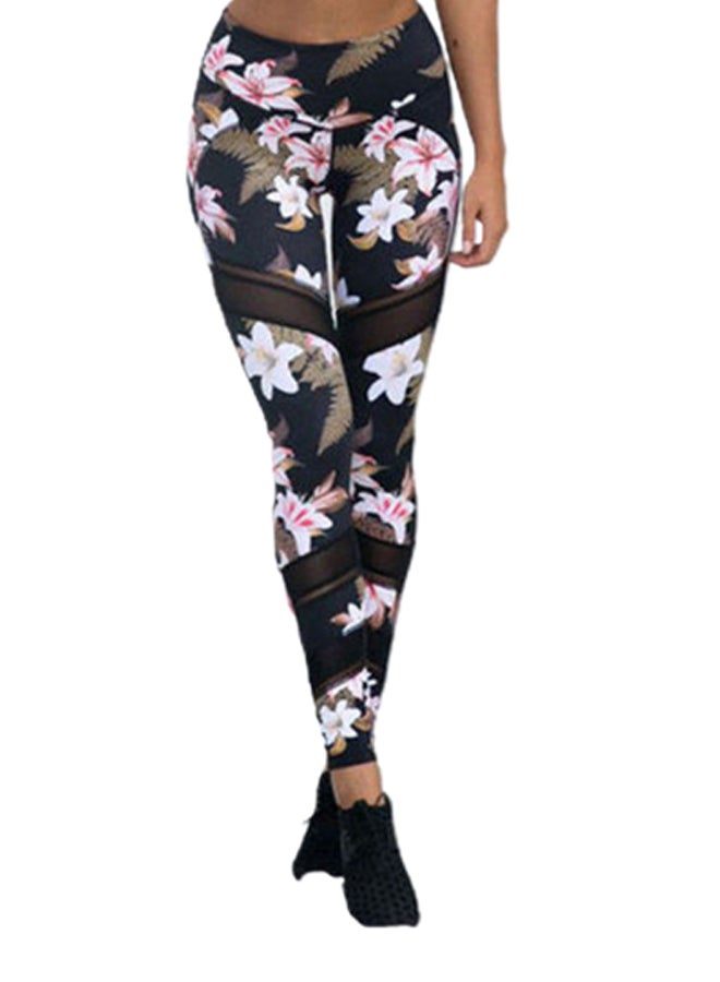 Generic All-Over Flower Printed Sport Leggings Multicolour  - Image 1