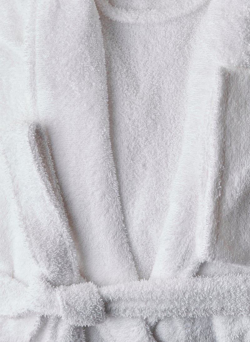 Noon East - Bathrobe - 380 GSM 100% Cotton Terry Silky Soft Spa Quality Comfort - Shawl Collar & Pocket - White Color - 1 Piece White L/XL - Image 1