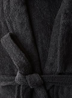 Bathrobe - 380 GSM 100% Cotton Terry Silky Soft Spa Quality Comfort - Shawl Collar & Pocket - 1 Piece Black S/M - v1622811058/N43754127A_3