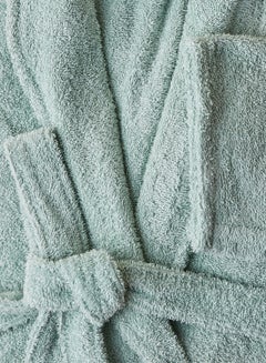Noon East Bathrobe - 380 GSM 100% Cotton Terry Silky Soft Spa Quality Comfort - Shawl Collar & Pocket - 1 Piece Surf L/XL  - Image 3
