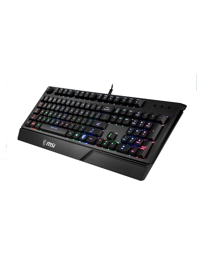MSI VIGOR GK20 Gaming Keyboard, Ergonomic Designed Keycaps, Rainbow Lighting Effect, Hotkeys for Rapid Control, Arabic