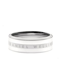 DANIEL WELLINGTON Stainless Steel Engraved Logo Band Ring For Women 
