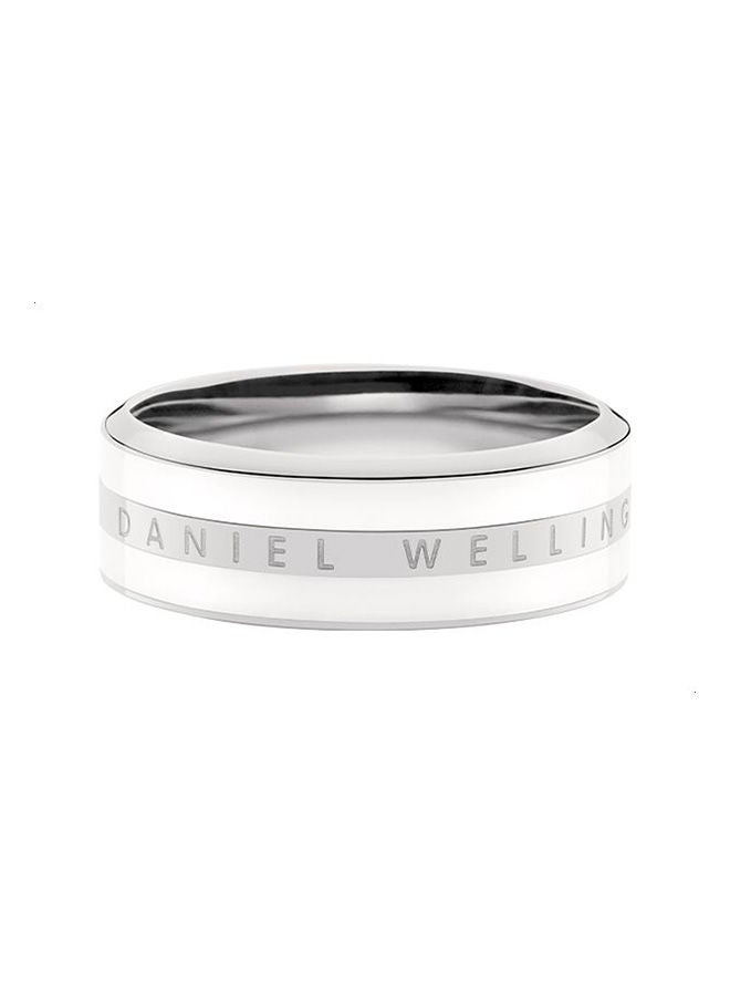 DANIEL WELLINGTON Stainless Steel Engraved Logo Band Ring For Women 