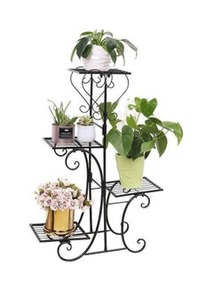4-Layer Plant And Flower Display Stand Black 80x50cm