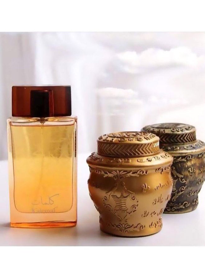 العربية للعود مجموعة الهدايا Mabsoos Kalemat Incense 40 g, Majoon Kalemat incense 40 g, Kalemat EDP 100ملليلتر - Image 4