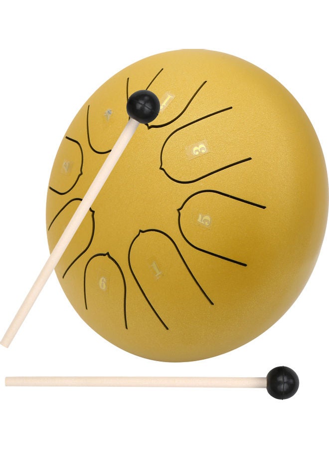 Muslady Mini Steel Hand Pan Drum Percussion Instrument with Drumsticks  - Image 1