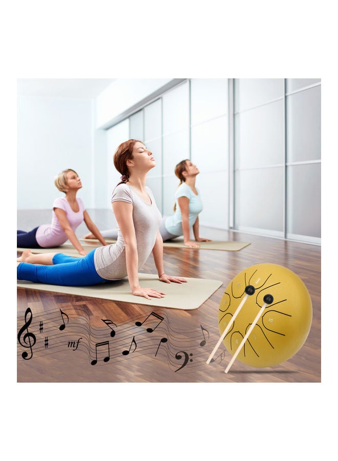 Muslady Mini Steel Hand Pan Drum Percussion Instrument with Drumsticks  - Image 5