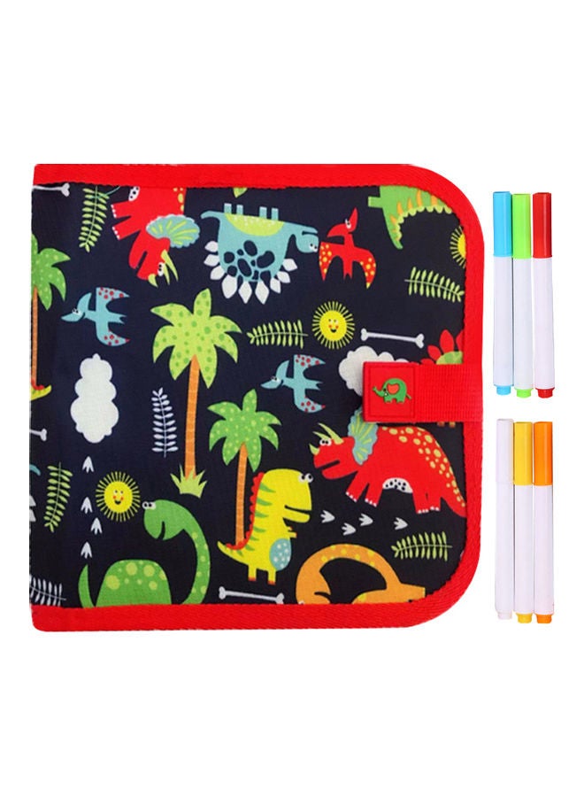 10-Page Erasable Drawing Pad With 6 Colour Pens Multicolour - Image 1