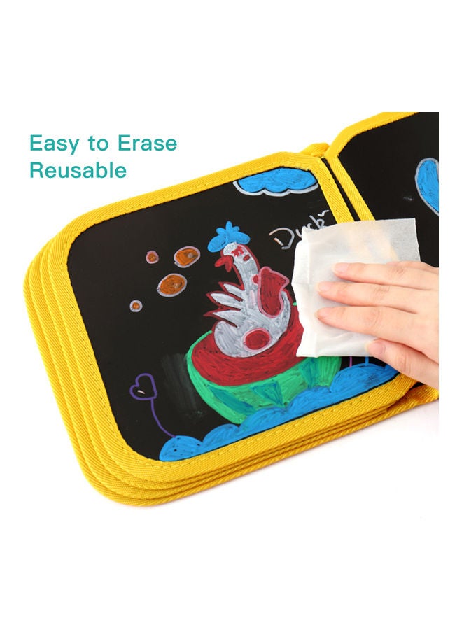 10-Page Erasable Drawing Pad With 6 Colour Pens Multicolour - Image 5