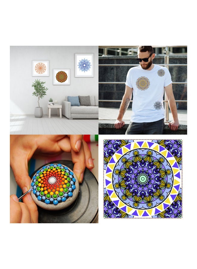 طقم أدوات تنقيط بتصميم ماندالا مكون من 44 قطعة متعدد الألوان - Image 2