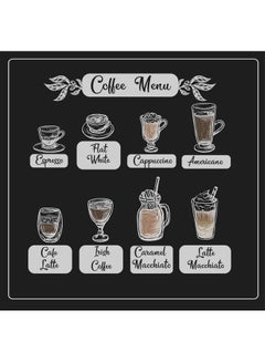 "لوحة فنية مطبوعة بعبارة "Coffee Menue With Different Drinks With You" متعدد الألوان 33 x 33سم