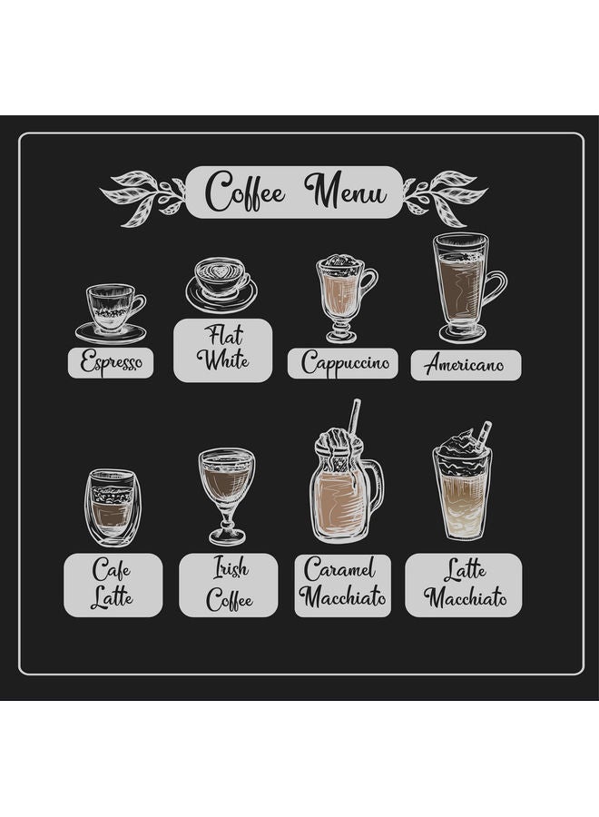 إربان تراندز "لوحة فنية مطبوعة بعبارة "Coffee Menue With Different Drinks With You" متعدد الألوان 33 x 33سم 