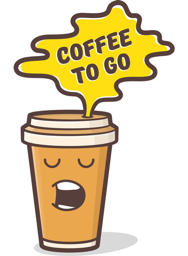 إربان تراندز - "لوحة فنية لديكور الحائط مطبوعة بعبارة "Cartoon Comic Coffee With You" متعدد الألوان 34 x 52سم - Image 1