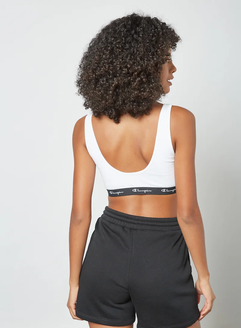 Champion Cross-Back Script Logo Bikini Top White